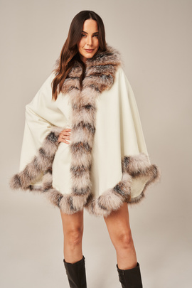 Dámské vlněné pončo s kašmírem