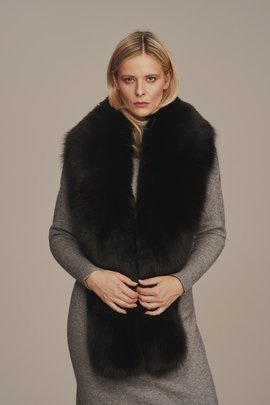 Kožešinový límec černý z pravé lišky