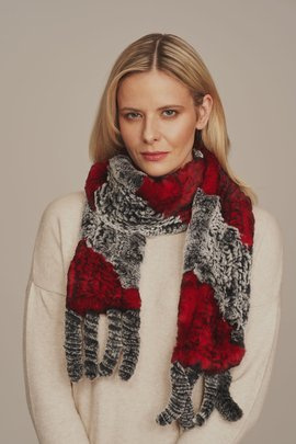 Kožešinový dámský šátek/šál králík Rex